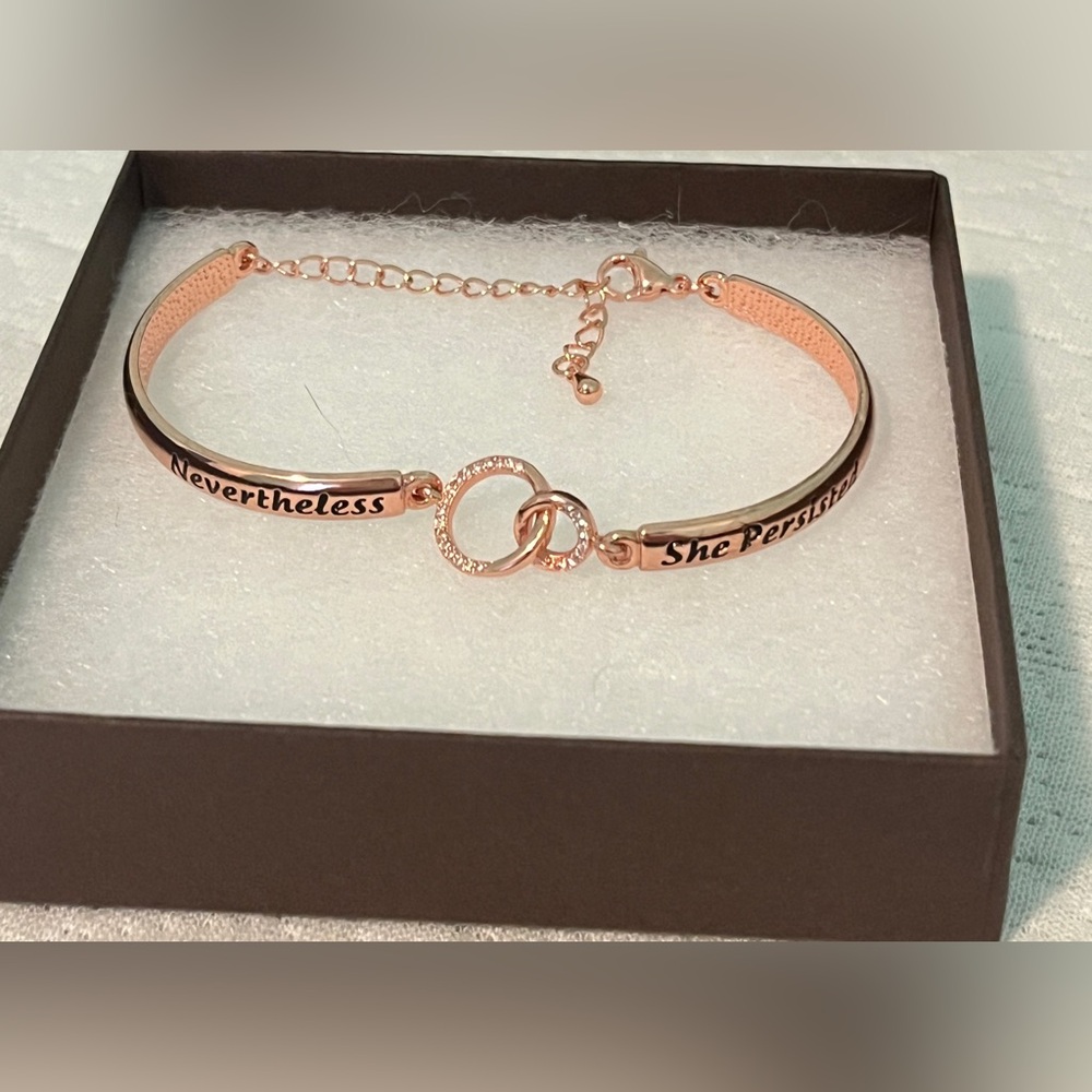 Beautiful new bracelet. “Nevertheless she persisted”. In box. Never worn.